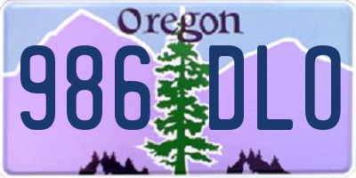 OR license plate 986DLO