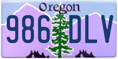OR license plate 986DLV