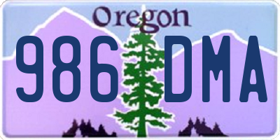 OR license plate 986DMA