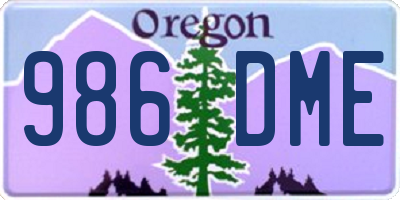 OR license plate 986DME