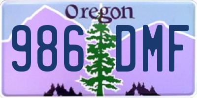 OR license plate 986DMF
