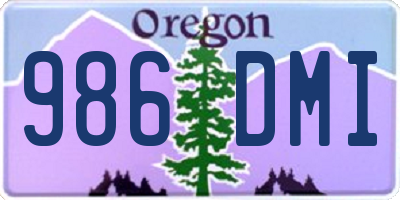 OR license plate 986DMI