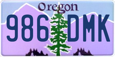 OR license plate 986DMK