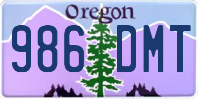 OR license plate 986DMT