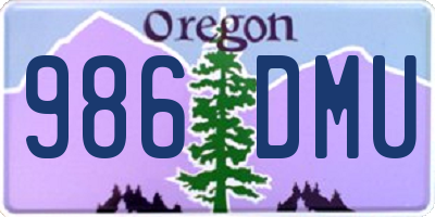 OR license plate 986DMU