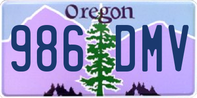 OR license plate 986DMV