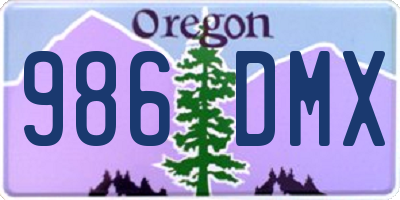 OR license plate 986DMX