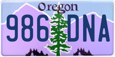 OR license plate 986DNA
