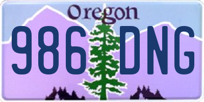 OR license plate 986DNG