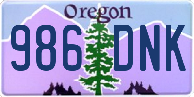OR license plate 986DNK