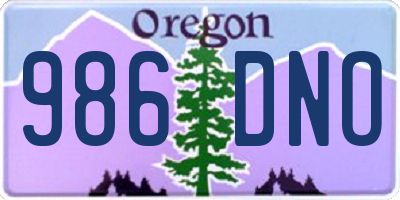 OR license plate 986DNO
