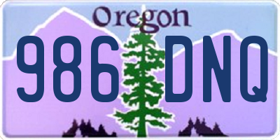 OR license plate 986DNQ