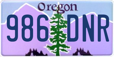 OR license plate 986DNR