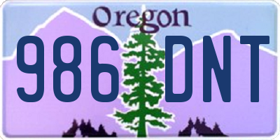 OR license plate 986DNT
