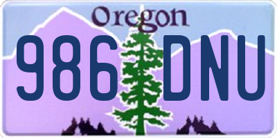 OR license plate 986DNU