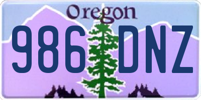 OR license plate 986DNZ