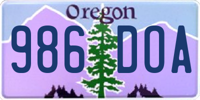 OR license plate 986DOA