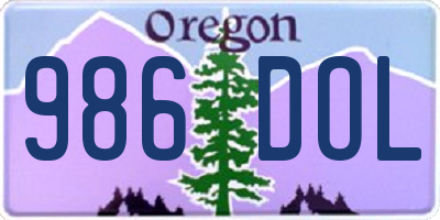 OR license plate 986DOL