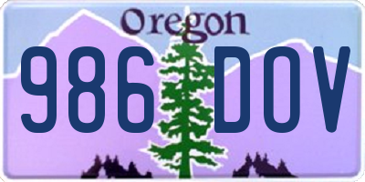 OR license plate 986DOV