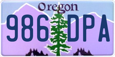 OR license plate 986DPA