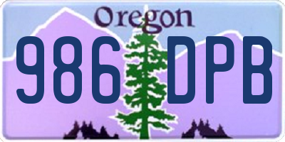 OR license plate 986DPB