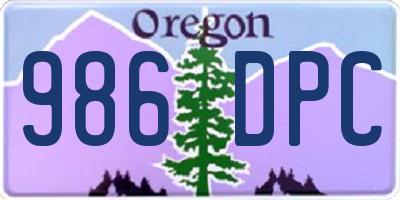 OR license plate 986DPC
