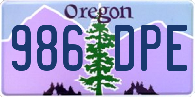 OR license plate 986DPE