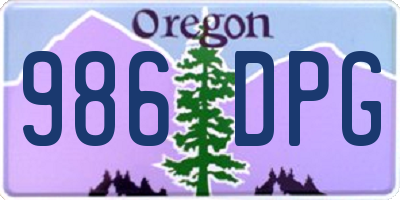 OR license plate 986DPG