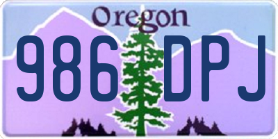 OR license plate 986DPJ