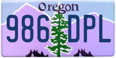 OR license plate 986DPL