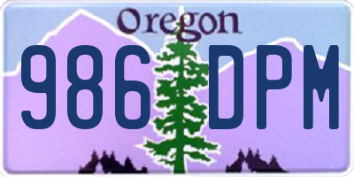 OR license plate 986DPM