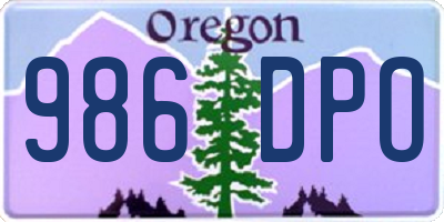 OR license plate 986DPO