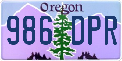 OR license plate 986DPR