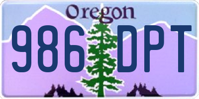OR license plate 986DPT