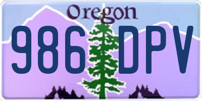 OR license plate 986DPV