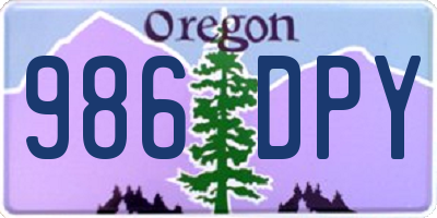 OR license plate 986DPY