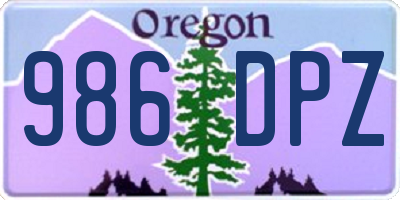 OR license plate 986DPZ
