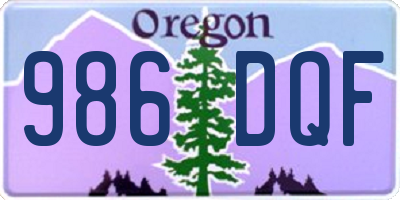 OR license plate 986DQF