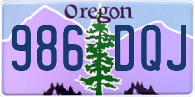 OR license plate 986DQJ