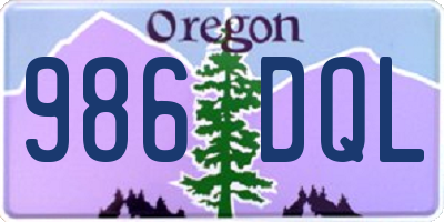 OR license plate 986DQL