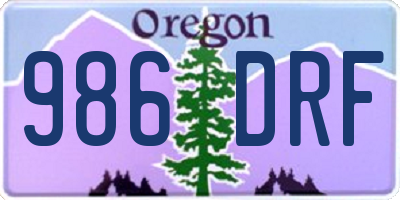 OR license plate 986DRF