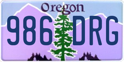 OR license plate 986DRG