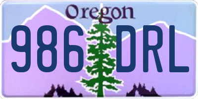 OR license plate 986DRL