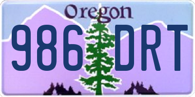 OR license plate 986DRT