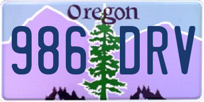 OR license plate 986DRV