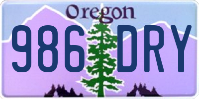 OR license plate 986DRY