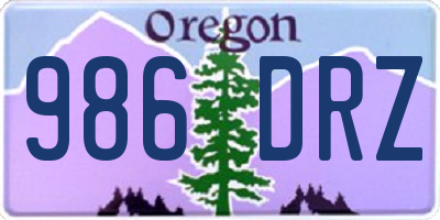 OR license plate 986DRZ