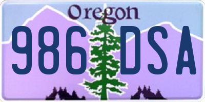 OR license plate 986DSA