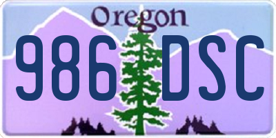 OR license plate 986DSC