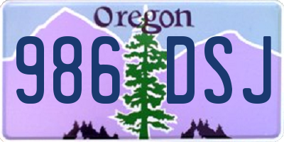 OR license plate 986DSJ